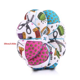 TOPINCN DIY Sewing Pincushion Pumpkin Shape Cotton Fabric Button Wrist Strap for Cross Stitch Sewing Safety Pin Cushion Accessories (Model 1)