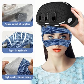 OneNine 7pcs VR Accessories Compatible with Meta Quest 3, Anti-Scratch VR Shell Cover, Face Cover, Button Rocker Caps, Lens Protective Cover, Wiping Cloth, Eye Mask (Black)