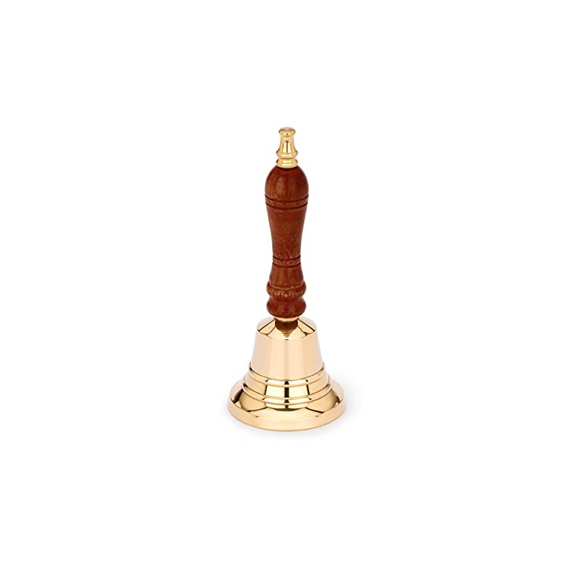 NKlaus Maritime 11578 Brass Table Bell with Wooden Handle 12.5