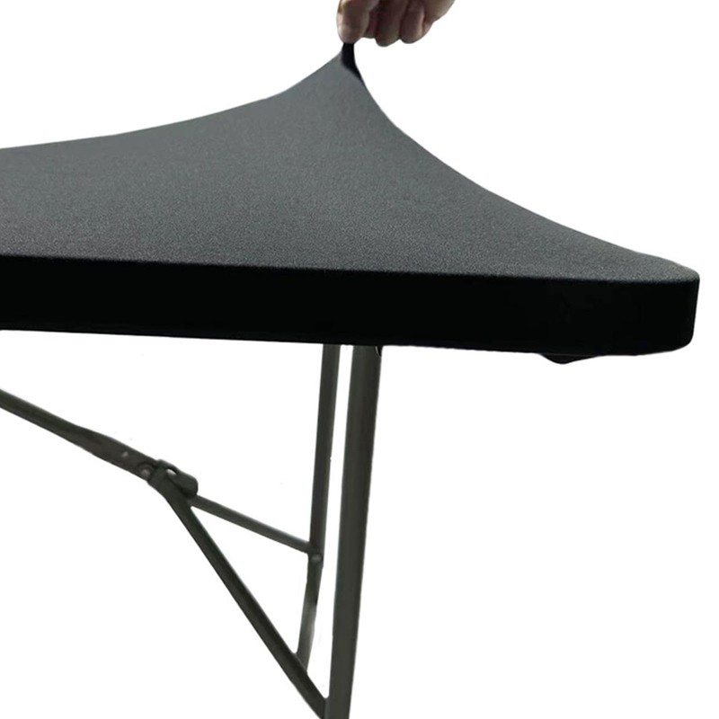 Black Rectangle Tablecloth - 6 Ft Elastic Picnic Table Cloth