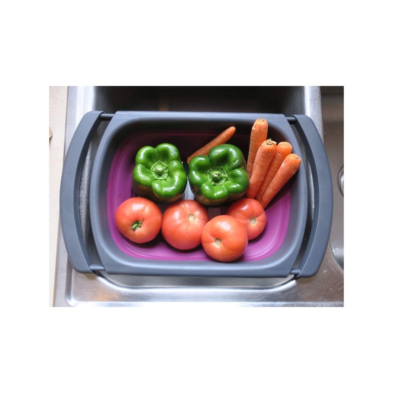 Purple Collapsible Silicone Kitchen Colander/Strainer