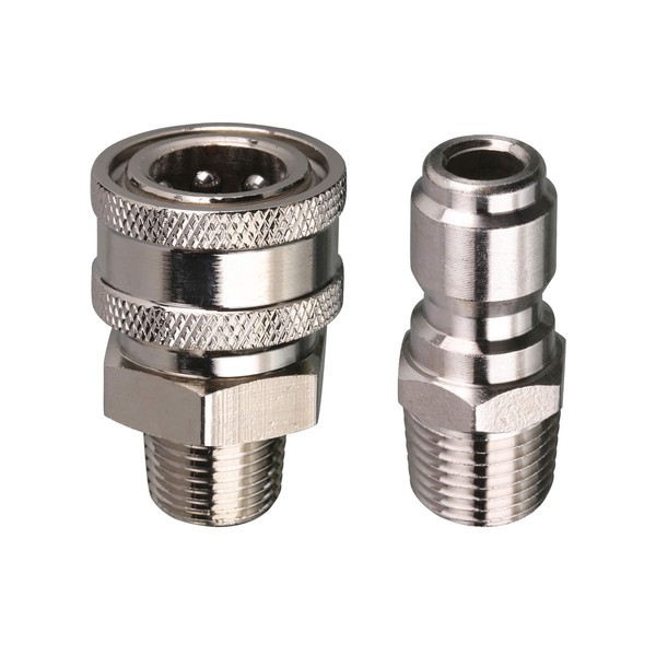 Tool Daily PD-31888 Pressure Washer Adapter Set, Quick Connect Kit, 3/8 inch Male Thread Fitting, 5000 PSI