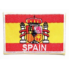 Nipitshop Patches Spain Flag Embroidered Patch Spain Iron On Sew On National Emblem Patch Clothes Bag T-Shirt Jeans Biker Badge Applique Iron on Sew On Patch