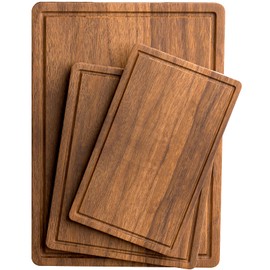 Acacia Wood Cutting Boards Set of 3 for Kitchen, Large Wooden Cutting Board with Juice Groove, Charcuterie Board, Chopping Board for Meat, Cheese, Fruits(17x12, 12x10, 12x7 inch)