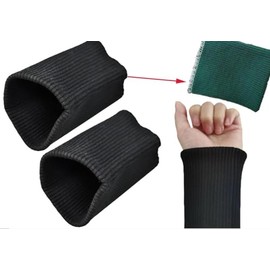 Finished Knit Cuffs for Jacket, Seamless Rib Knit Cuffs 1 Pair for Coat Sleeve Replacement (Black)