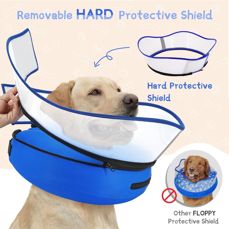 Supet Raised Inflatable Dog Cone Collar to Stop Licking, Soft