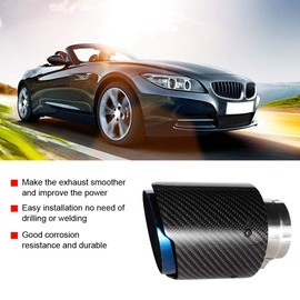 Car Exhaust Tip 63-101mm Carbon Fiber Glossy Straight Car Exhaust Pipe Rear Tip Tail Throat