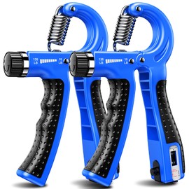 KDG Hand Grip Strengthener 2 Pack Adjustable Resistance(5-60KG) Forearm Exerciser, Grip Strength Trainer for Muscle Building and Injury Recovery for Athletes (Blue)