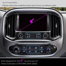 INNOSURE Tempered Glass Screen Protector for (2015-2022) Chevy Colorado LT/Z71/ZR2 8 Inch Touchscreen Anti Finger Print Accessories (HD Clear)