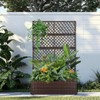52’’ H Garden Planter Box with Trellis Outdoor for Vine