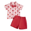 Gaono Toddler Baby Boy Valentines Day Outfit Heart Print Button