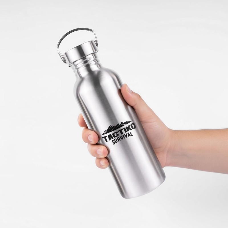 Tactiko Survival 34 oz/1000 ml Stainless Steel Wide Mouth Water