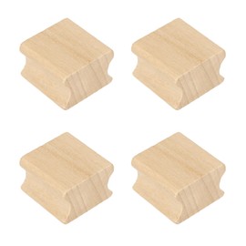 PATIKIL 30x30mm Wooden Stamp Block, 4 Pcs Blank Rubber Stamp Mounts Wooden Rubber Beech Hard Wood Blocks for Making DIY Crafting, Wood Color