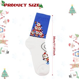 Dohia Christmas Socks for Men Women Funny Colorful Cotton HCrew Socks Christmas Holiday Cozy Socks Girl Winter Novelty Christmas Gift D1-ZTSDW (LGLR)