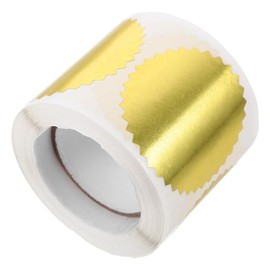 Rollo De Pegatinas En Relieve De 50mm, Sellos De Certificado MetáLicos Dorados Etiquetas Autoadhesivas Con Borde Festoneado Para Diplomas Premios Y Certificados