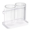 Utensil Holder Organizer for Countertop Chopstick Drainage Box 2 Divided