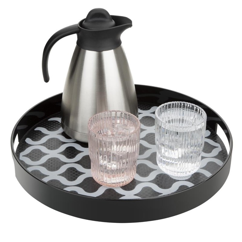 Olympia Kristallon PC Round Non Slip Tray with Handles -