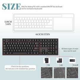 BOROLA Clear PC Desktop Keyboard Cover, Universal Silicone Keyboard Protector Skin for 104/107 Keys, Ultra-Thin, Waterproof, Dustproof, Anti-Slip Fits Most Standard Keyboards