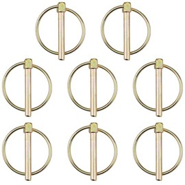 JSons (3/16 inch, 8-Pack) O Type Linch Pin, Carbon Steel, Yellow zinc Treated, Anti-Rust for Farm Tractors, Trailers, Diggers, Boats, Trucks, Towing, mowers and Other Machinery. Lynch Pin, Cotter Pin