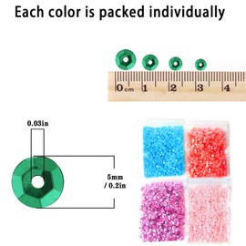 DIYASY 5MM Bulk Loose Sequins, 24 Colors 28800 Pcs Round Embroidery Sequins Cup Craft Sequin with Holes for Craft Sewing DIY Nails Decorations