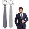 2PCS Men's Clip-on Ties - Solid Uniform Pre-tied Adjustable Neck