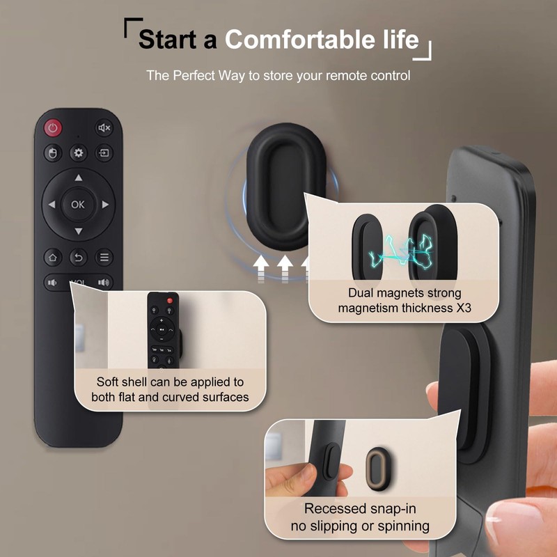 Magnetic Remote Control Holder Wall Mount, 4 Pack Silicone Remote