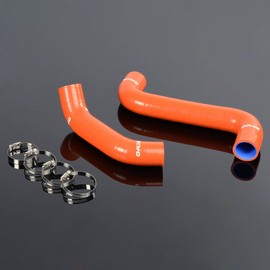 PIT66 Silicone Radiator Hose Kit,Compatible with Impreza WRX GDA/GGA STi GDB/GGB EJ20 2002-2007 Deep Orange with Clamps