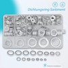 KUBOWAI 490 Pieces Aluminum Washers Sealing Gaskets Flat Gasket Set