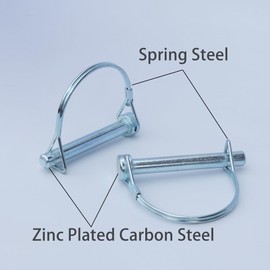 Trailer Hitch Pin, 2Pcs Tivnhuils Trailer Coupler Pin, Zinc Plated Carbon Steel Safety Coupler Pin, 3/8" x 2.75", Large