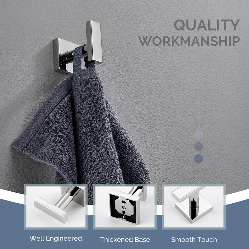 Bathroom Towel Hook, Angle Simple SUS304 Stainless Steel Bath Towel