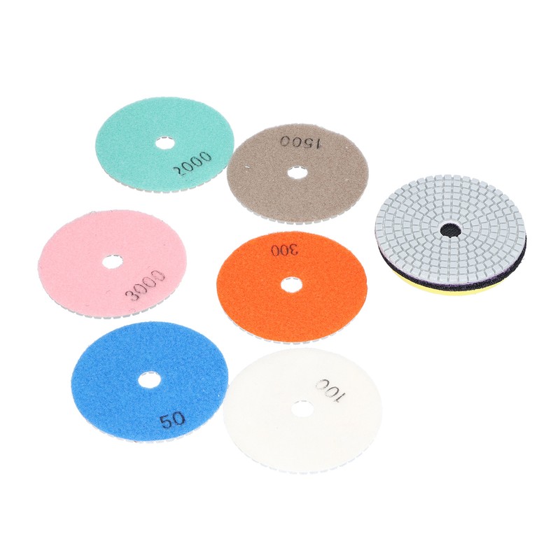 7Pcs Diamond Polishing Pads Wet Dry Polish Kit Grit 1Pc