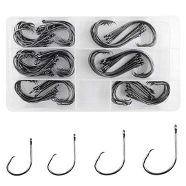 Ultra Point Circle Hook High Carbon Steel Fishing Hook Chemically Sharpened in-line Circle Hooks for Fresh/Salt Water(Size 6789)