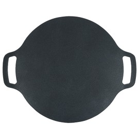 Alomejor Korean BBQ Grill Non Stick Grill Double Handle 6 Layer Coating Multifunctional Griddle for Both Home and Outdoor Stoves Gas Cooker (33cm/13.0in)