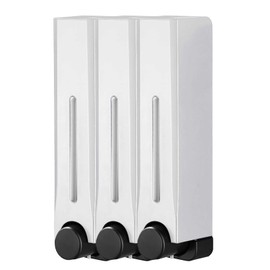 Zjyufy Wall Mounted Soap Dispenser, 3x500ml Shampoo Conditioner Body Wash Dispenser No Drillfor for Shower Gel Hair Shampoo or Hand Cleanser