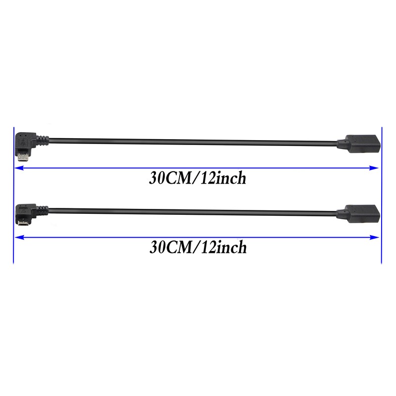 ZdyCGTime Electronic Adapter, Male-to-Female Micro USB 2.0 Converter, 2 Pack