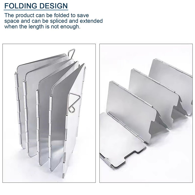 Stove Windscreen, 12 Plates Stove Windshield with Drawstring Bag, Aluminum