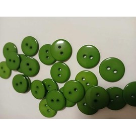 25 x Dark Green Round 18mm Resin Sewing Buttons for Knitting, Arts, Crafts and Clothes