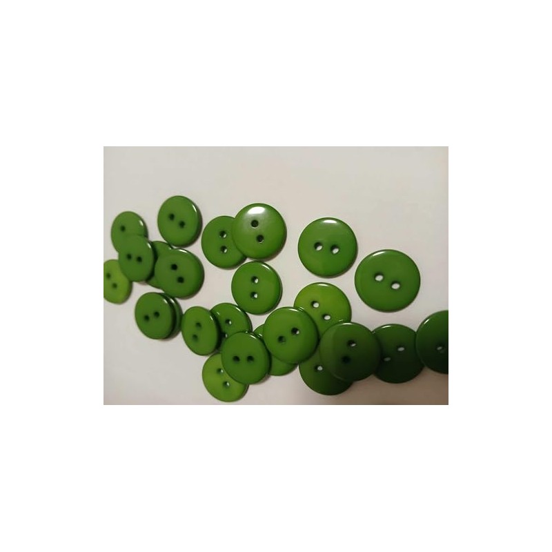 25 x Dark Green Round 18mm Resin Sewing Buttons for