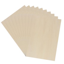 Litinliv 10 Pack Balsa Wood Sheets, 300 x 210 x 2 mm A4 Plywood Sheets, Basswood Sheets for Crafts, Unfinished Wooden Sheets Board for DIY Painting Modelling Fretwork Engraved Home Decor