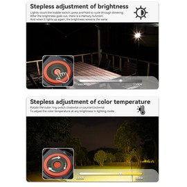 SUNREI 1300LM LED Magnetic Work Light with Stepless Dimming, 7800mAh COB Mechanic Flashlight, IPX65 Recharge Floodlight with Hook, 300° Rotate Job Site Lighting for Car Repairing, Camping, Working