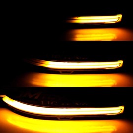 iJDMTOY Smoked Lens Dynamic Sequential Blink LED Side Mirror Turn Signal Light Strip Assembly Compatible With Volkswagen: 2015-2021 Golf GTI MK7 VII