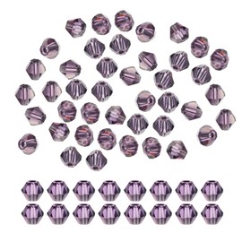 PATIKIL 4 mm Bicone Glass Beads, 1800 Pieces Small Faceted Bicone Crystal Beads Charm for Earrings, Bracelets, Necklaces, Rings, Jewellery Making, DIY, Purple