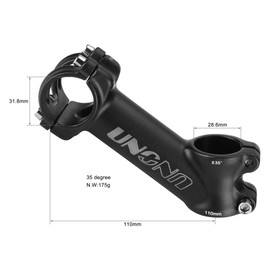 FOMTOR 31.8 Stem 35 Degree 110mm Bike Handlebar Stem Riser MTB Stem Suitable for Mountain Bike, Road Bike, BMX, MTB