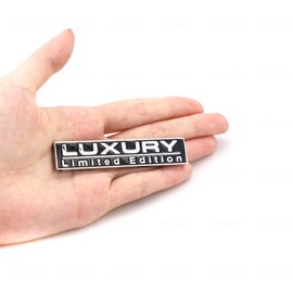 CARRUN 2 Pcs Luxury Limited Edition Emblem Auto Racing Sport 3D Badge Rear Trunk Sticker Side Fender Decal (Silver Black), CR-2Luxury