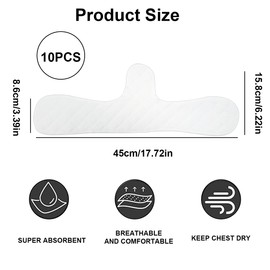 Uqingo Pack of 10 Cotton Bra Inserts, Sweating, Reusable Cotton Bra Inserts, Breast Sweat Absorber Pads, Sweating Extra Soft for Women for Sports and Breastfeeding