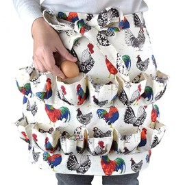 Sefiron Chicken Egg Collecting Apron,12 Deep Pockets Hen Duck Goose Eggs Holder Aprons, CREAM. …