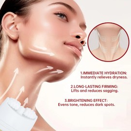 Yunmeng Neck Creams for Tightening and Firming, AH-8 Firming Neck Cream with Roller for Crepey Skin, Contains Ceramide NP, Anti-Aging Moisturizer for Face, 3.53 Oz, 20 PCS Cotton Neck Mask
