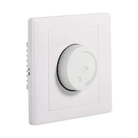 Dimmer Switch, Rotating Push On Off Light Dimmer Switch, Use with Dimmable LED and Incandescent Bulbs, Includes Two Knob Colors, Light Almond