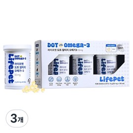 Life Pet Pet CSP Container Dot Rtige Nutrient 50mg 3p, 3 Pieces, Omega 3, 180 Tablets / 라이프펫 반려동물 CSP용기 도트알티지 영양제 50mg 3p, 3개, 오메가3, 180정