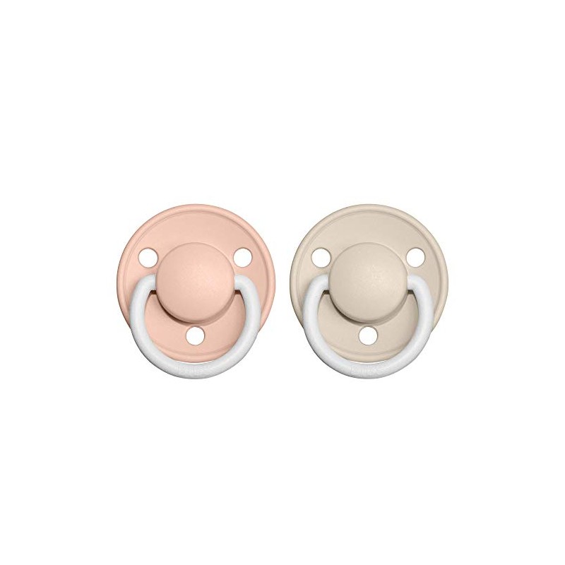 BIBS 5713795200610 PACIFIER, Blush GLOW/Vanilla GLOW, 2 piezas